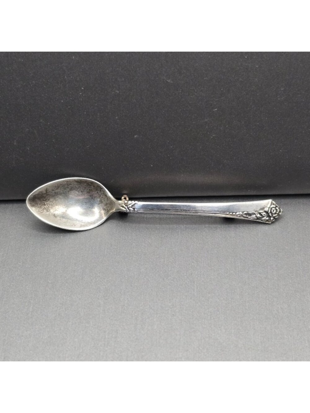 Vintage Oneida Sterling Silver Spoon Brooch 2.5" Damask Rose Lapel Pin